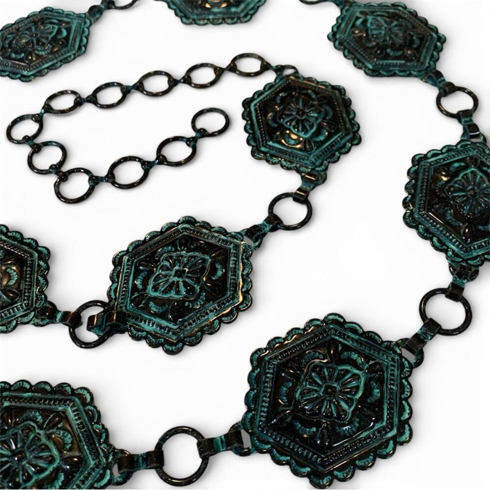 Western Patina Concho Belt - Picture 3 of 5